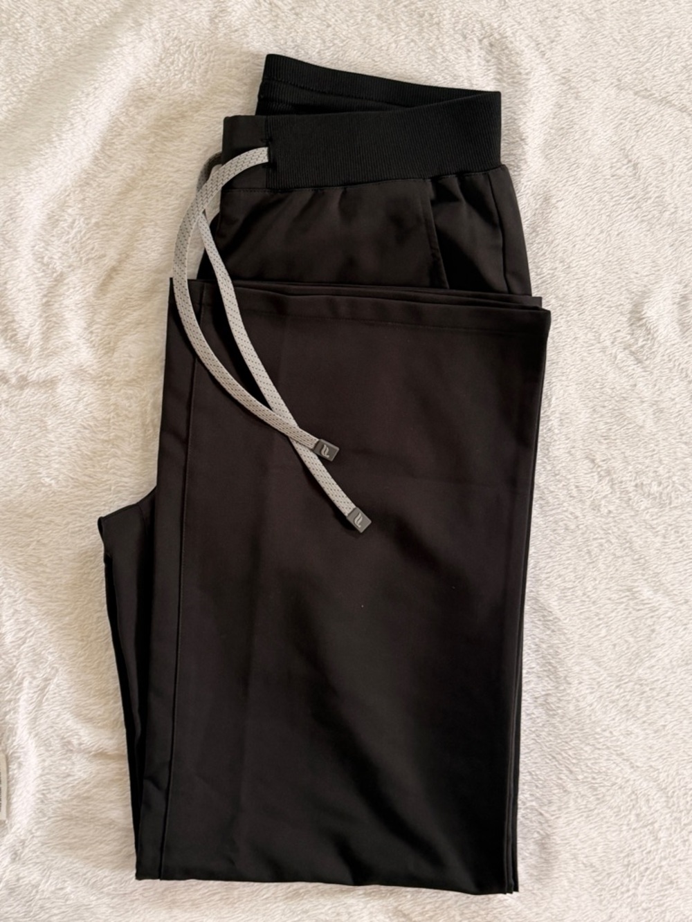 Fabletics high waisted wide leg scrub pants in Black